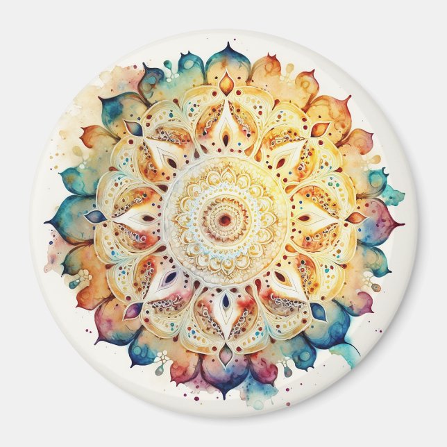 Watercolor Mandala Magnet (Framsidan)
