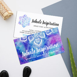 Watercolor Mandala Metaphysical Andlig Yoga Visitkort