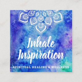 Watercolor Mandala Metaphysical Yoga Social Media Fyrkantigt Visitkort