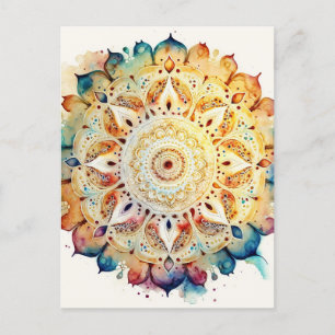 Watercolor Mandala Vykort