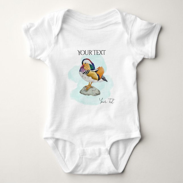 Watercolor Mandarin Duck T Shirt (Framsida)