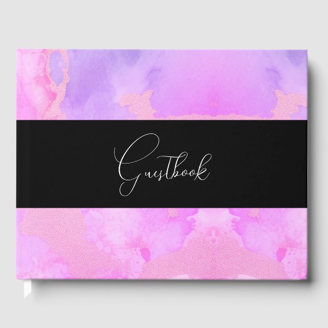 Watercolor Marble Struktur Background Bröllop Gästböcker (Framsida)