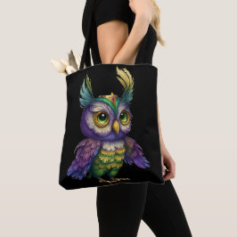 WATERCOLOR MARDI GRAS UGGLA BIRD TYGKASSE