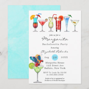 Watercolor Margarita Bachelorette-partiets inbjuda