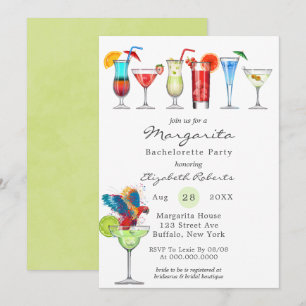 Watercolor Margarita Bachelorette-partiets inbjuda
