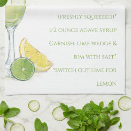 Watercolor Margarita Cocktail Recipe Watercolor Kökshandduk