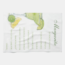 Watercolor Margarita Cocktail Recipe Watercolor Kökshandduk