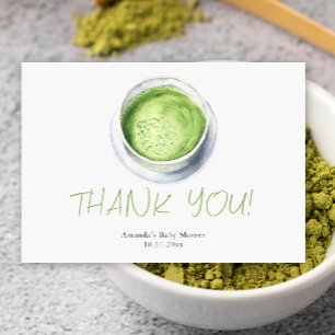 Watercolor Matcha Latte Baby Shower Tacksamhetskor Tack Kort