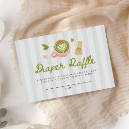 Watercolor Matcha Latte Diaper Raffle Tilläggskort