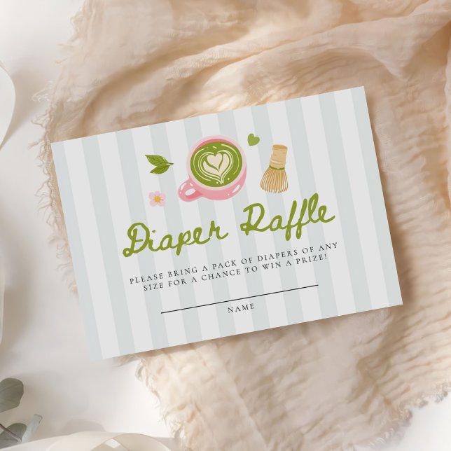 Watercolor Matcha Latte Diaper Raffle Tilläggskort (Skapare uppladdad)