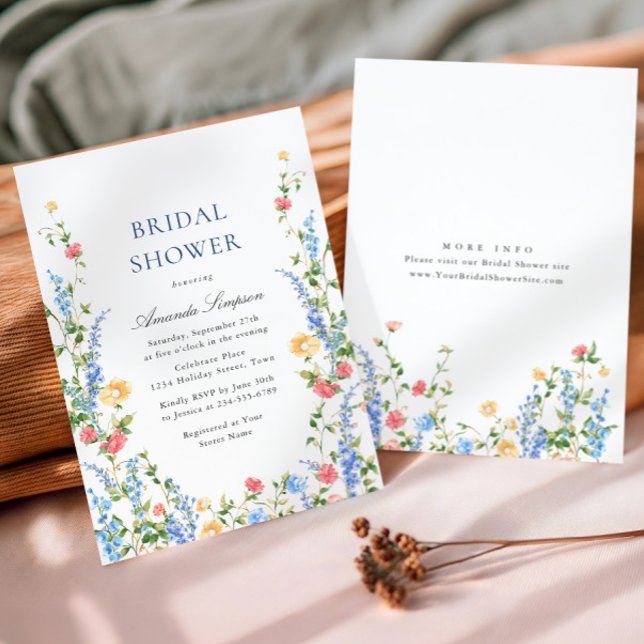 Watercolor Meadow WildblomBoho Möhippa Inbjudningar (Skapare uppladdad)