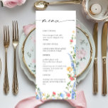 Watercolor Meadow Wildblomma Blommigt Bröllop Midd Meny<br><div class="desc">Om du vill göra ytterligare anpassningar klickar du på "Anpassa den här mallen" och sedan på "Redigera med Design Verktyg". Snyggten kan redigeras enkelt för att använda bröllop-mallar,  fler objekt finns i butiken (inbjudningar,  osa,  tackkort,  papper och dekoration). Kontakta mig om du behöver hjälp eller matchande artiklar.</div>