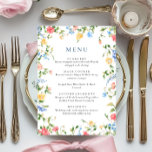 Watercolor Meadow Wildblomma Blommigt Bröllop Midd Meny<br><div class="desc">Om du vill göra ytterligare anpassningar klickar du på "Anpassa den här mallen" och sedan på "Redigera med Design Verktyg". Snyggten kan redigeras enkelt för att använda bröllop-mallar,  fler objekt finns i butiken (inbjudningar,  osa,  tackkort,  papper och dekoration). Kontakta mig om du behöver hjälp eller matchande artiklar.</div>