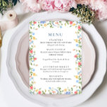 Watercolor Meadow Wildblomma Blommigt Bröllop Midd Meny<br><div class="desc">Om du vill göra ytterligare anpassningar klickar du på "Anpassa den här mallen" och sedan på "Redigera med Design Verktyg". Snyggten kan redigeras enkelt för att använda bröllop-mallar,  fler objekt finns i butiken (inbjudningar,  osa,  tackkort,  papper och dekoration). Kontakta mig om du behöver hjälp eller matchande artiklar.</div>