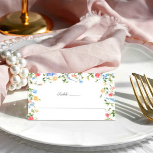 Watercolor Meadow WildblommBoho Bröllop Placeringskort