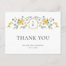Watercolor Meadow WildblommBoho Tack Vykort