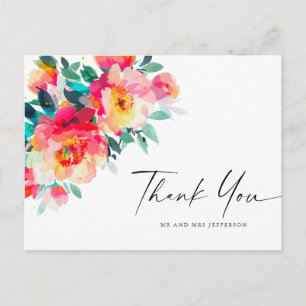Watercolor Meadow WildblommBoho Tack Vykort