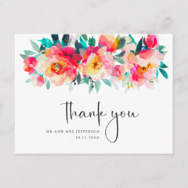 Watercolor Meadow WildblommBoho Tack Vykort