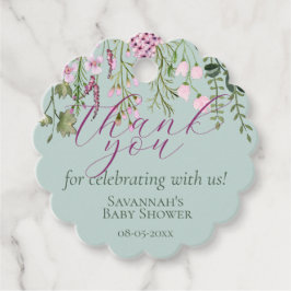 Watercolor Meadow Wildblommor, Blommigt Tack Gåvor Etiketter