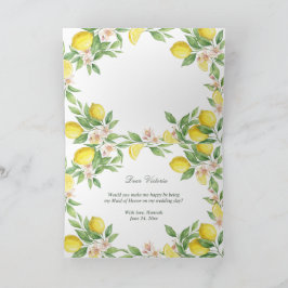 Watercolor Mediterrane will you be MAID OF HONOR? Tack Kort