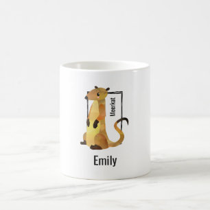 Watercolor Meerkat Inside a Hand plockade Ram Kaffemugg