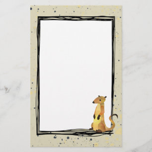 Watercolor Meerkat på en Beige Background Brevpapper