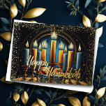 Watercolor Menorah Lycklig Hanukkah<br><div class="desc">Helgdag temaobjekt designade av Umua. Tryckt och avsänt av Zazzle eller deras närstående företag.</div>