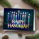 Watercolor Menorah Lycklig Hanukkah Helgkort<br><div class="desc">Helgdag temaobjekt designade av Umua. Tryckt och avsänt av Zazzle eller deras närstående företag.</div>