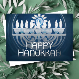 Watercolor Menorah Lycklig Hanukkah Helgkort
