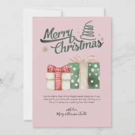 Watercolor "Merry Christmas" Gifts Greeting Julkort