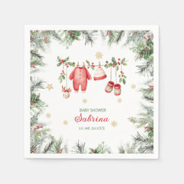  Watercolor Merry Christmas Santa Christmas baby s Pappersservett