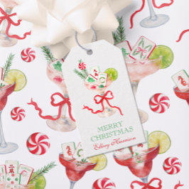 Watercolor Merry Mahjong jul Cocktail Party Presentetikett