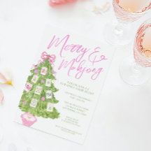 Watercolor Merry & Mahjong Julgran Party