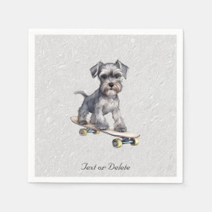 Watercolor Miniature Schnauzer Napkins Pappersservett