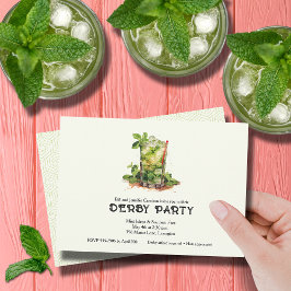 Watercolor Mint Julep Derby Inbjudningar
