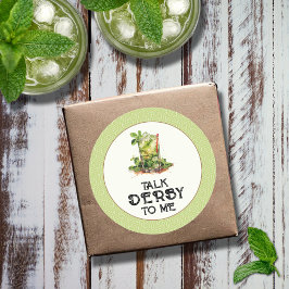 Watercolor Mint Julep Derby Runt Klistermärke