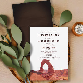 Watercolor Moab Arches Park Utah Bröllop bjudande Inbjudningar