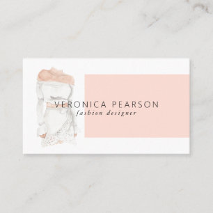 Watercolor Mode Design Illustration Business Visitkort