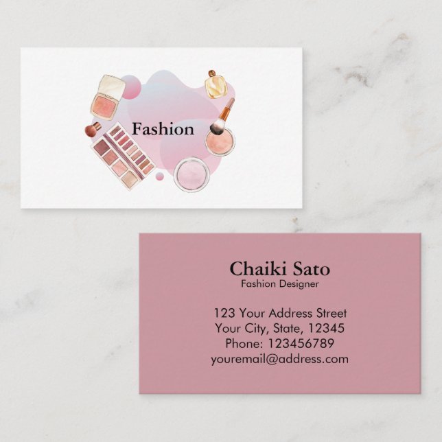 Watercolor Mode Designer Visitkort (Fram/baksida)