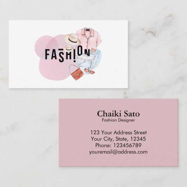 Watercolor Mode Designer Visitkort (Fram/baksida)