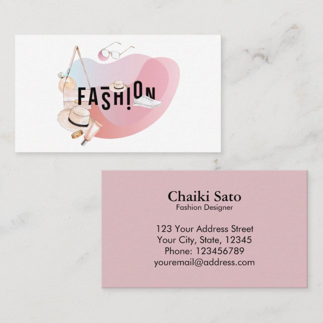 Watercolor Mode Designer Visitkort (Fram/baksida)