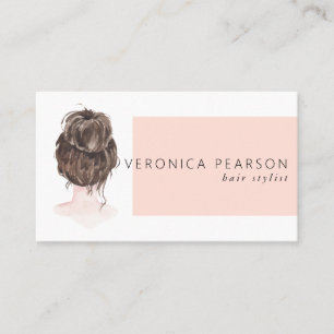 Watercolor Mode Hair Illustration Business Visitkort