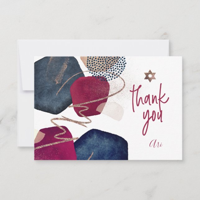 Watercolor Modern Abstrakt Mitzvah TACK (Framsida)