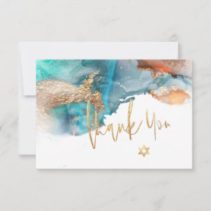 Watercolor Modern Abstrakt Mitzvah TACK Kort