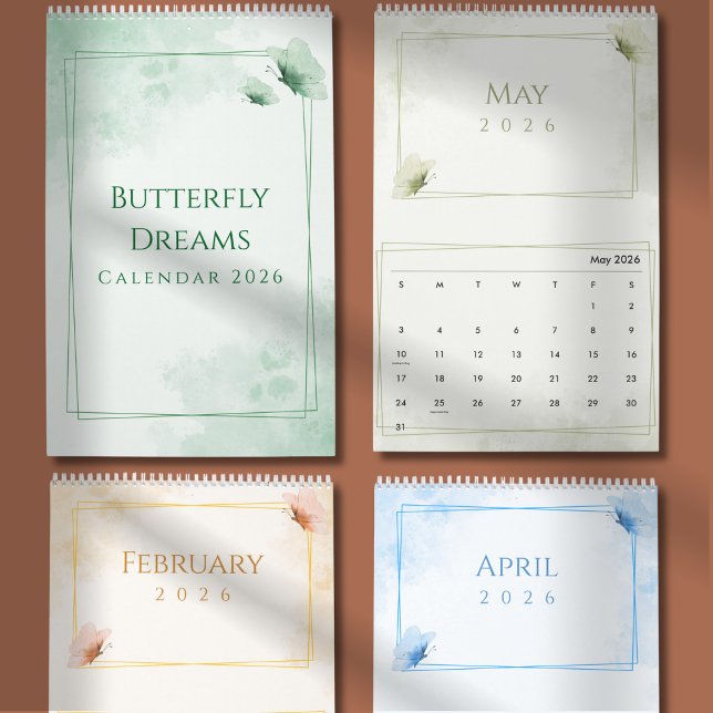 Watercolor Modern Butterfly Aesthetic Kalender (Skapare uppladdad)