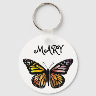 Watercolor Monarch Butterfly CUSTOMIZE IT Nyckelring