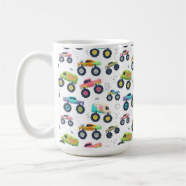 Watercolor Monster Car Trucks kids Kaffemugg