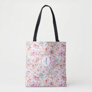 Watercolor Mönster Monogram Tygkasse