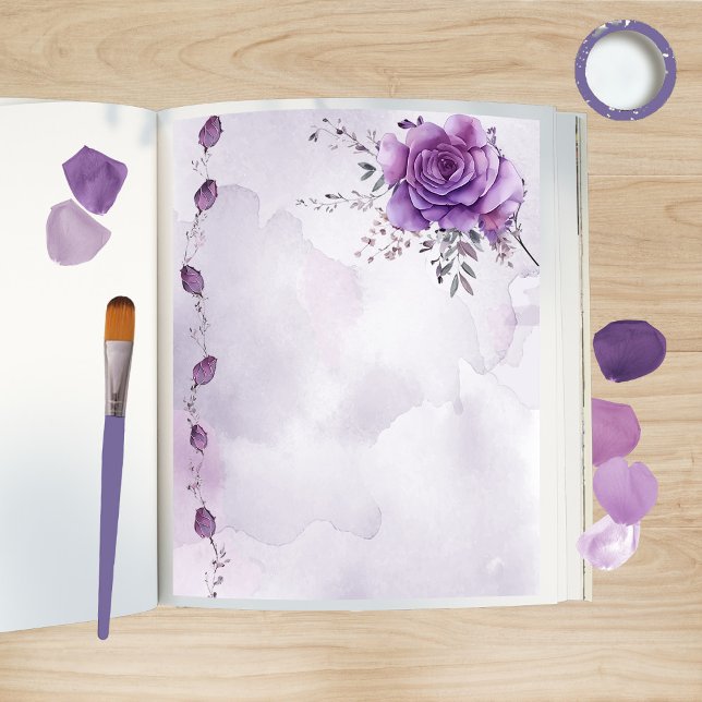 Watercolor Morada Scrapbook Papper (Skapare uppladdad)