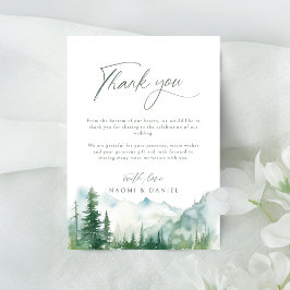 Watercolor Mountain Forest Rustic Wedding Tack Kort